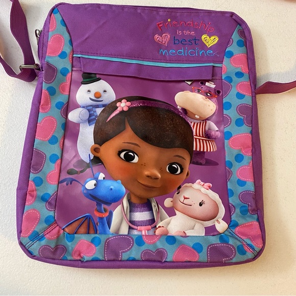 Doc McStuffins Universal Tablet & Laptop Tote with Carry Strap Purple Zip Close - Picture 6 of 6